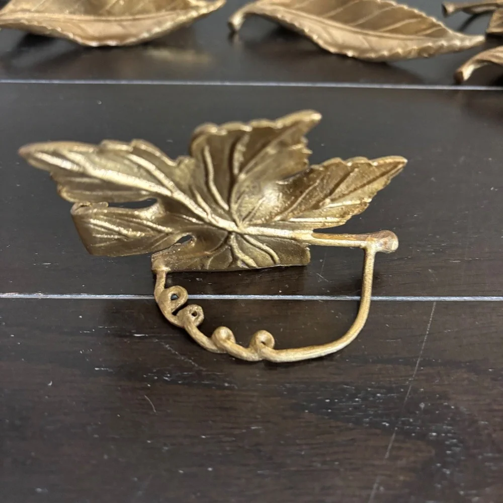 Pottery Barn | FALLING LEAF | Brass Placecard Holders | Nameplates | Set of 8!